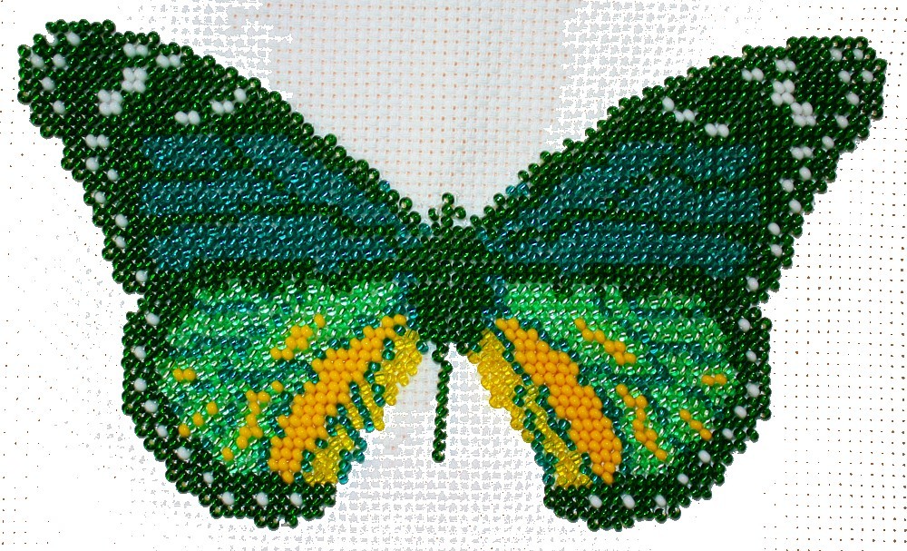 Borduurpakket vlinder groen 12x18cm