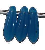 Glasdruppel 3x10mm opaque blauw 50st.