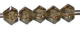 Facetkraal 4mm konisch tr.heel licht bruin 50st.