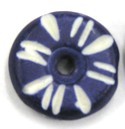 Benen kraal schijf 5x14mm blauw/wit 5stuks