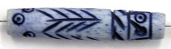 Benen kraal ton 37x7mm blauw/wit 5st.