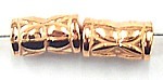 Metallook kraal buis 11x6mm roodgoudkl. 10 stuks