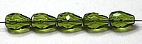 Facetkraal druppel 10x7mm olivine groen15st