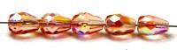 Facetkraal druppel 10x7mm rosaline AB 15st