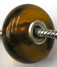 Pandorastyle glaskr.23mm bruin silverfoil p.st