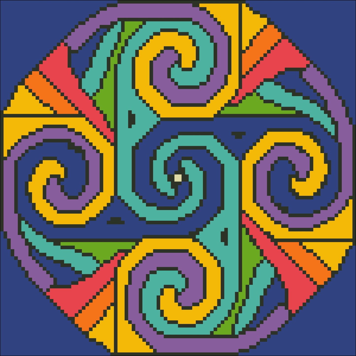 Borduurpakket Spirals (1) 22x22cm.