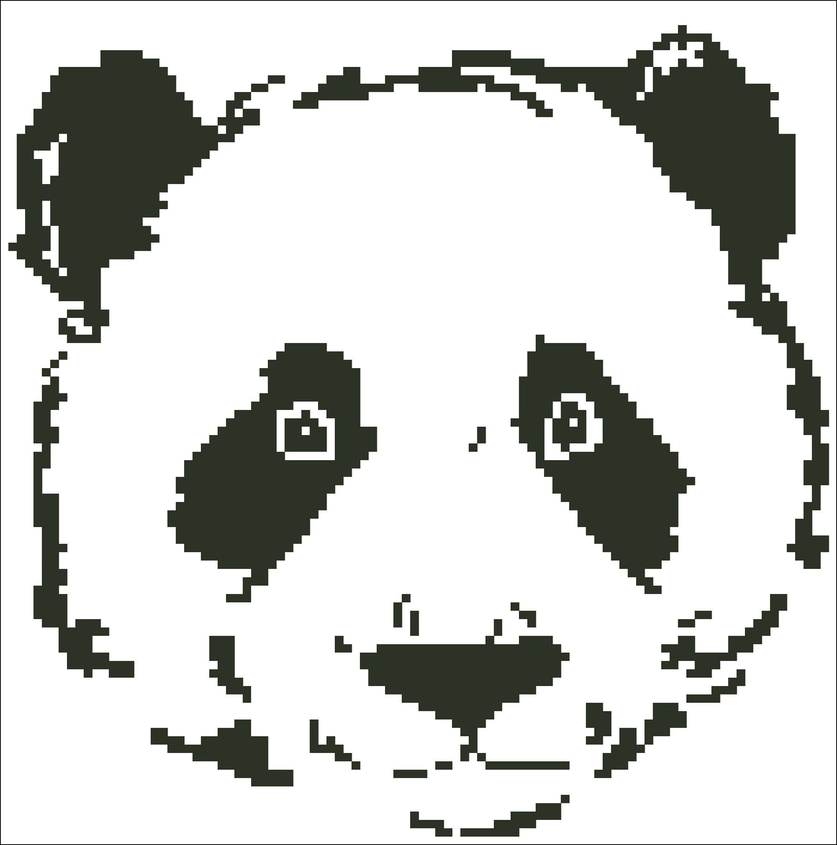 Borduurpakket Panda beer 23x23cm