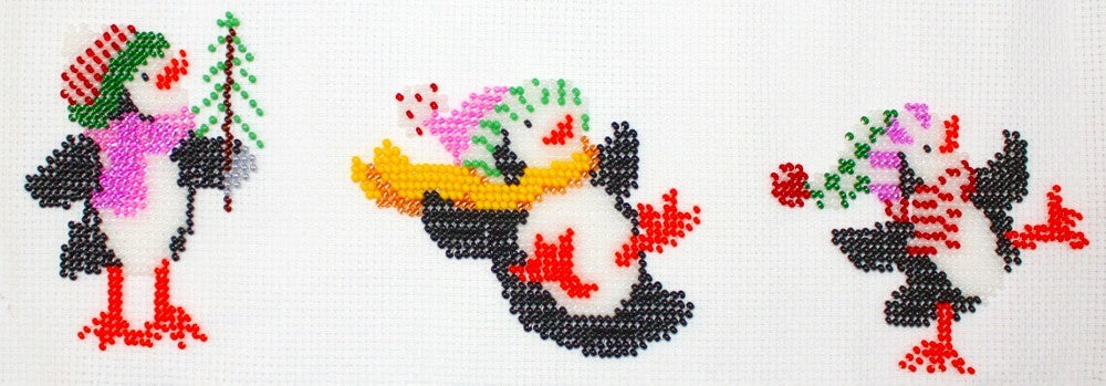 Borduurpakket 3 pinquins 10x29cm