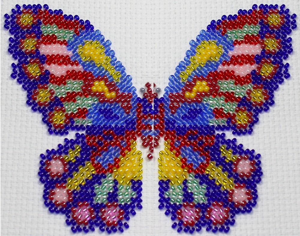 Vlinder multicolor 10x13 cm.