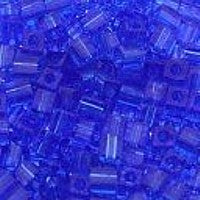 Miyuki square 4mm transp blauw 100st.