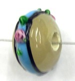 glaskraal 10x17mm grijs/blauw/roosjes 5 stuks