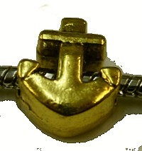 Metalen kraal goudkl. gat 5mm dollarteken