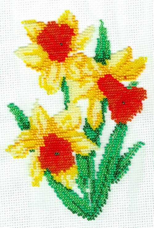 Borduurpakket Narcissen 13x19cm.