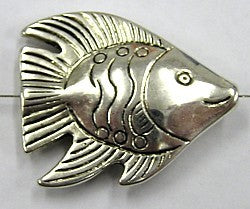 Metallook kraal vis 37x31mm zilverkl. per stuk