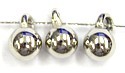 Metallook hangertje zilveren bal 6mm 25st.