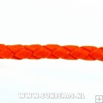 PU leerveter 3mm rond neon oranje 50cm