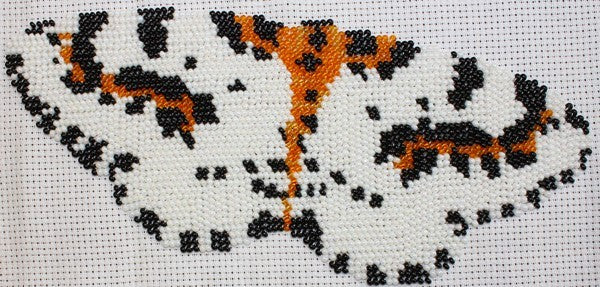 Borduurpakket vlinder 13x17cm wit/bruin