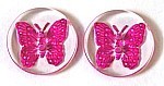 transparant 20mm vlinder fuchsia per stuk