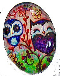 Camee ovaal 18x25mm uilen