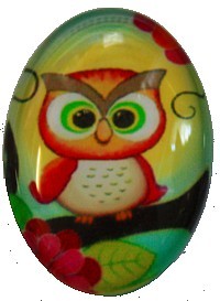 Camee ovaal 18x25mm uilen