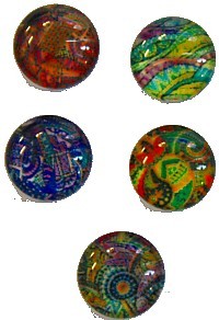 Camee 10mm rond kunst mix 5st.