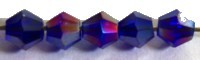 Facetkraal 4mm konisch drk. saffierblauw 50st.