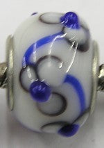 Pandostyle kraal 14mm wit met blauw