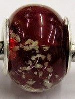 Pandorastyle kraal rood glow in the dark p.st
