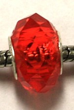 Pandorastyle kraal 12mm facet oranjerood p.st