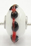 Pandorastyle kr. 3mm gat 12x20mm schijf wit/rood/z