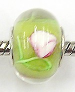 Pandorastyle kraal tr.l.groen rose bloem