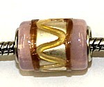 Pandorastyle kraal rose zilverf. p.st.