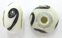 Pandorastyle 18mm wit/zwart 925 zilverkern