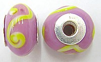Pandorastyle 18mm rose/geel 925 zilverkern