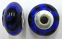 Pandorastyle 18mm blauw/zwart 925 zilverkern