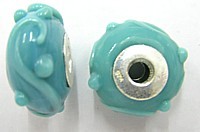 Pandorastyle 18mm turkoois 925 zilverkern