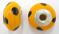Pandorastyle 18mm oranje/zwart 925 zilverkern