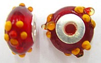Pandorastyle 18mm tr.rood/oranje 925 zilverkern