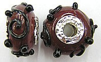 Pandorastyle 18mm bruin/zwart verzilverde kap