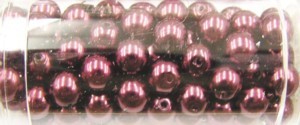 Gutermann glaskralen 6mm paarsbruin ca. 100st