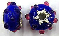 Pandorastyle 20mm blauw/tr.roze verzilverde kap