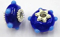 Pandorastyle 20mm zwart/mauve verzilverde kap