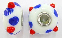 Pandorastyle kraal 20mm wit?blauw+rood