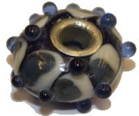Pandorastyle kraal 20mm blauw met pukkels