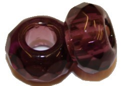 Glaskraal 12mm gat 5mm transp. amethyst p.st.