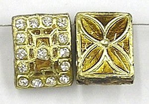 4-rij spacer rchthoek 19x15mm goud p.st.