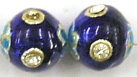 Kraal rond 10mm blauw p.st