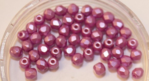 Facetkraal 3mm albast roze gecoat 50st.