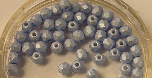 Facetkraal 3mm albast babyblue gecoat 50st.