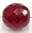 Facetkraal 14mm transp. donker rood 5 st.